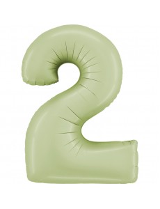 Balão Número 2 Verde Pastel